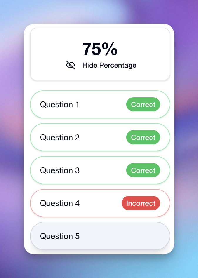 Live score screenshot